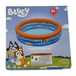 Bluey 40 Inch Kiddie Pool Inflatable 3 Ring Outdoor Water Play New
